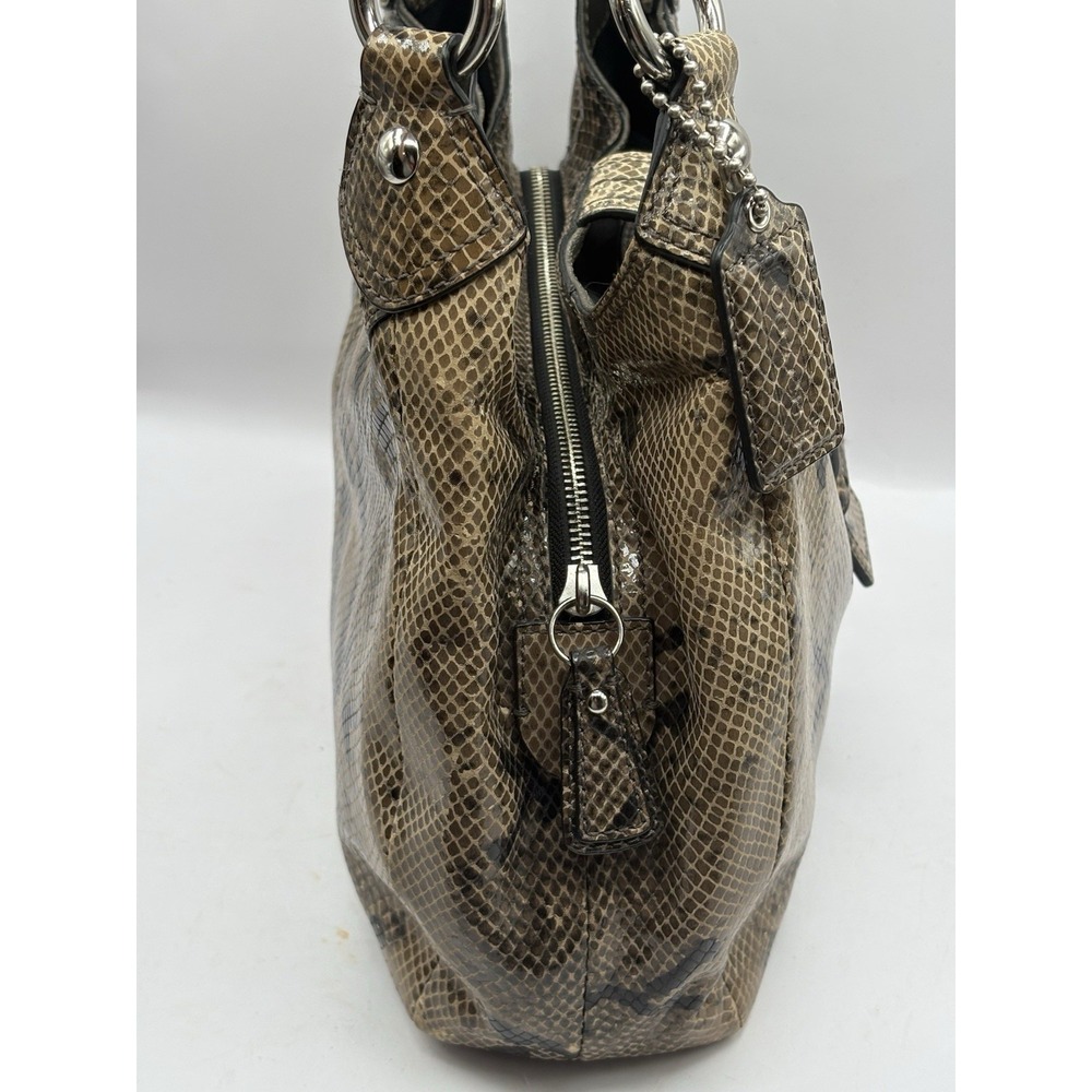 Coach Soho Lynn Faux Python Embossed 3 Compartment Snakeskin Hobo Purse Handbag - Picture 8 of 16